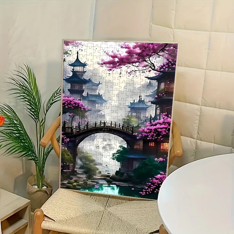 1000 Pieces Jigsaw Puzzle for Adults Peach Blossom Spring Environmentally Friendly Paper Christmas Gift Toy 19.7 x 27.6 inches
