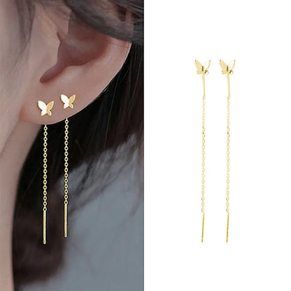 Rose Gold Drop Earrings with Zircon Crystals for Women - Smarsty