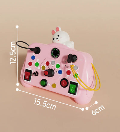 Montessori Busy Board Sensory Toys Cartoon with LED Light Switch Control Board Travel Activities Children Game for 2-4 Years Old - Smarsty