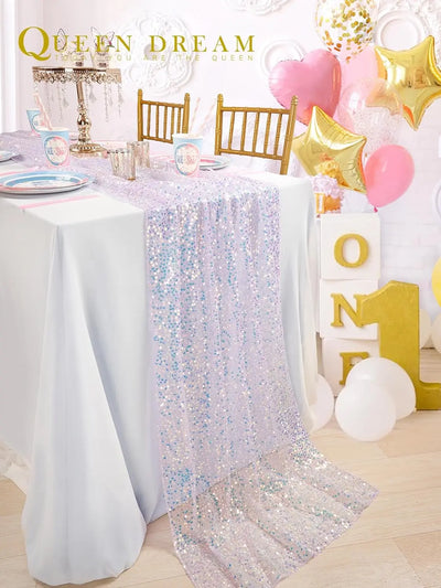 Glitter Iridescent Sequin Table Runner for Elegant Events - Smarsty