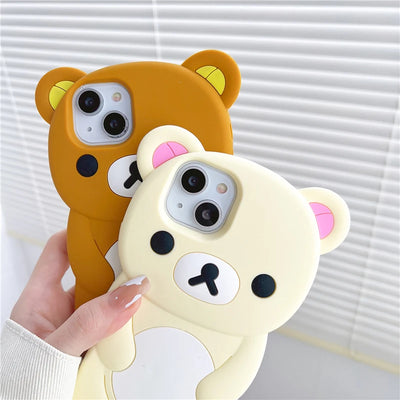Smarsty Bear Themed Silicone Phone Case Soft Grip Protection -