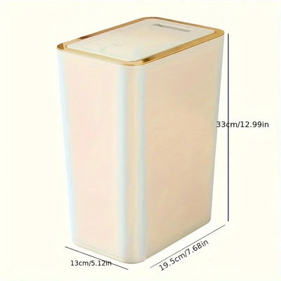 Odor Proof Trash Can with One-Touch Modern Design Durable Plastic Bathroom Kitchen Bin Space Saving Leakproof