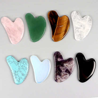 Rose Quartz Gua Sha Facial Massage Tool for Lifting and Firming - Smarsty