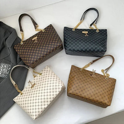 Fashionable Large Capacity PU Leather Tote Shoulder Bag - Smarsty
