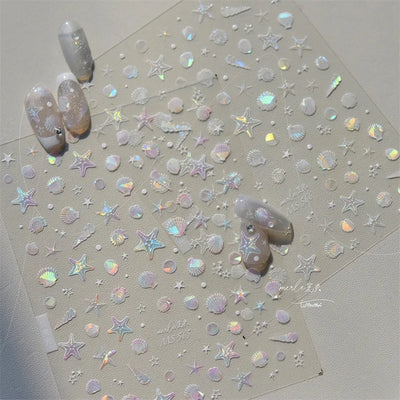 Summer Beach Nail Art Stickers with Ocean Designs - Smarsty