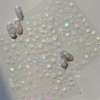 Summer Beach Nail Art Stickers with Ocean Designs - Smarsty