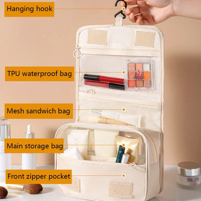 Travel Makeup Bag Waterproof Toiletries Organizer High Quality Women Neceser Bathroom Hook Wash Pouch Hook Makeup Storage Bag - Smarsty