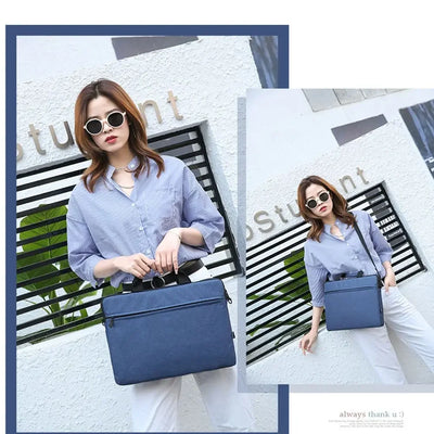 Laptop Sleeve Case With Zipper Shoulder Bag And Pouch - Smarsty