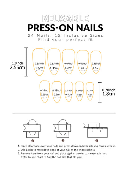 24pcs White French Press On Almond Nails Full Cover - Smarsty
