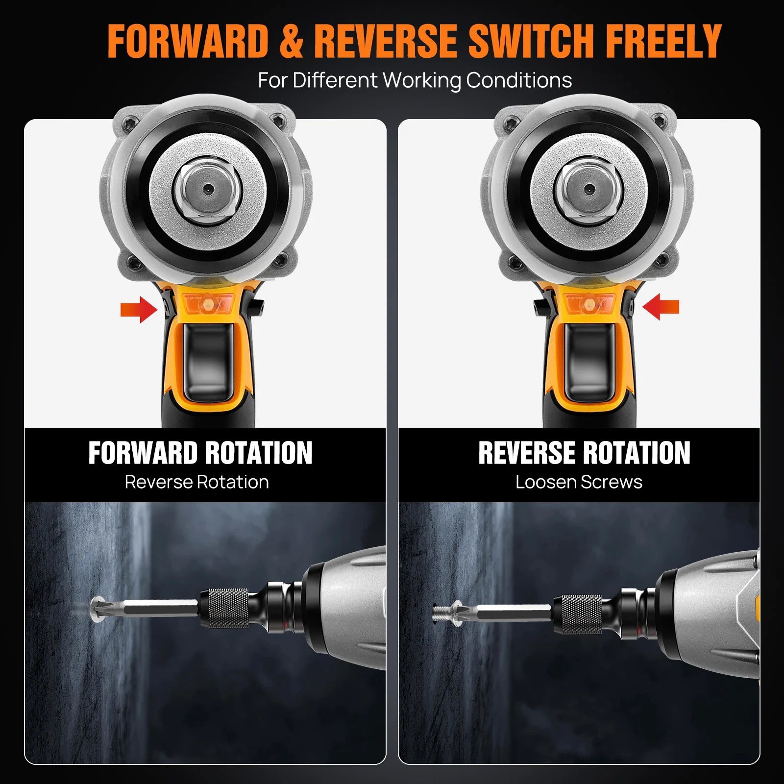 DayPlus 1500Nm Brushless Cordless Impact Wrench - Smarsty
