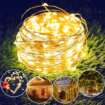 USB Led Fairy Lights Copper Wire String 20M 200LED Holiday Outdoor Lamp Garland For Christmas Tree Wedding Party Decoration - Smarsty
