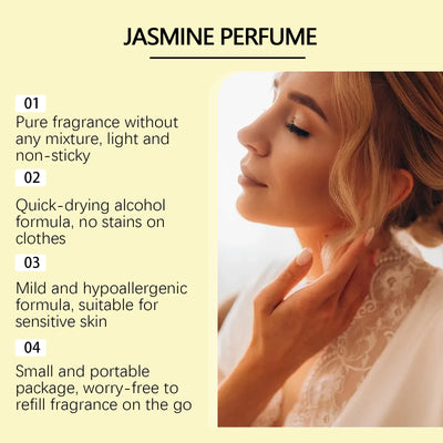 Jasmine Perfume - Fresh Jasmine as Main Note, Long-Lasting Fragrance to Enhance Elegant Temperament | Eau de Parfum for Women - Smarsty