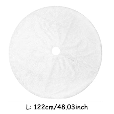 1pcs 78/90/122cm White Christmas Tree Skirt Plush Faux Fur 2023 Xmas Tree Carpet Decoration Ornament New Year Navidad Home Decor