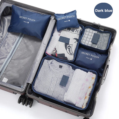 Travel Packing Cubes 6Pcs Set Shoe Pouch Luggage Organizer - Smarsty