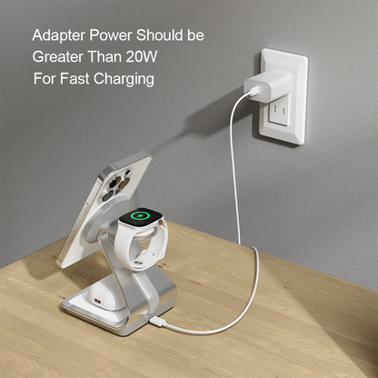 Magnetic Wireless Charger 3 in 1 Station for iPhone Watch - Smarsty