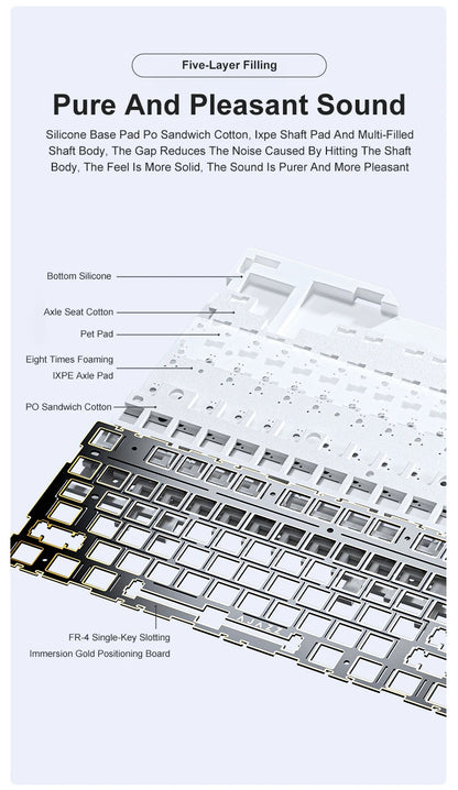 Tri Mode Gaming Keyboard With Hot Swap 104 Keys Gasket