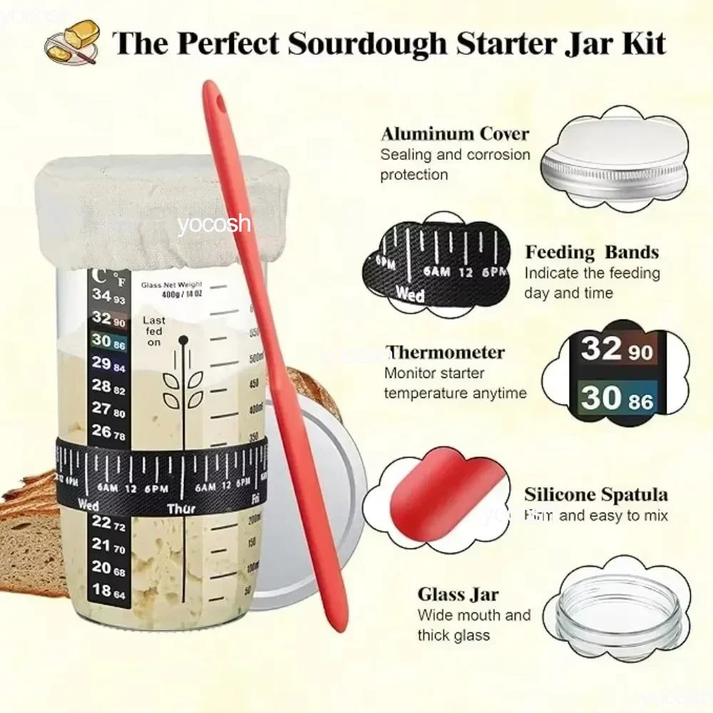 Professional Baking Tools Kit with Sourdough Starter Jar - Smarsty