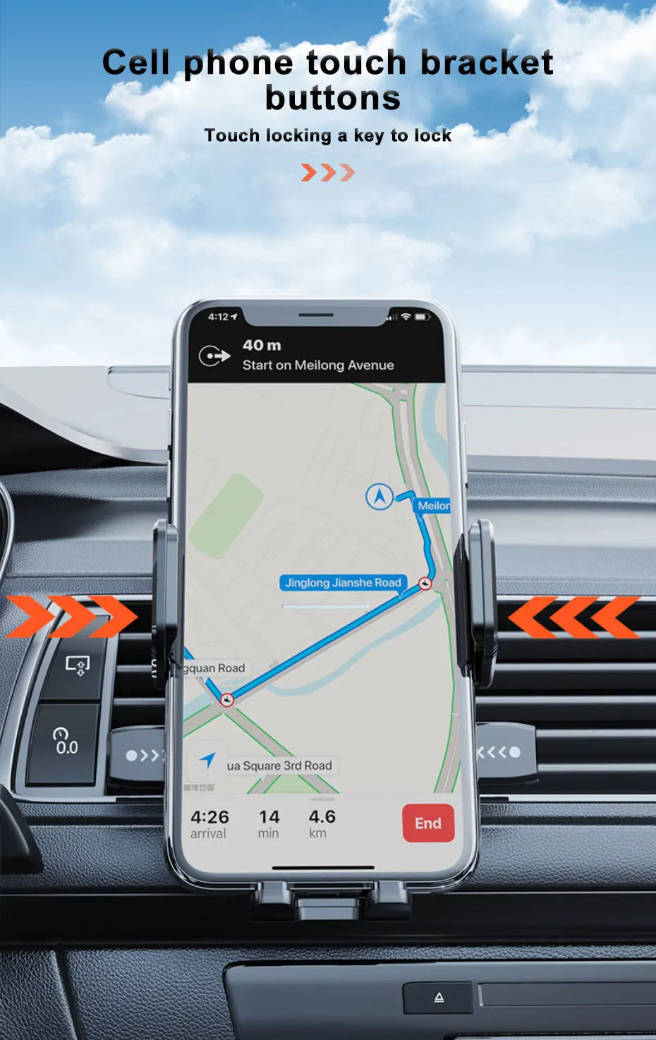 SEAMETAL Car Dashboard Phone Bracket Universal Auto Cellphone Stand For GPS Navigation Universal Desk Windshield Hanging Holder - Smarsty