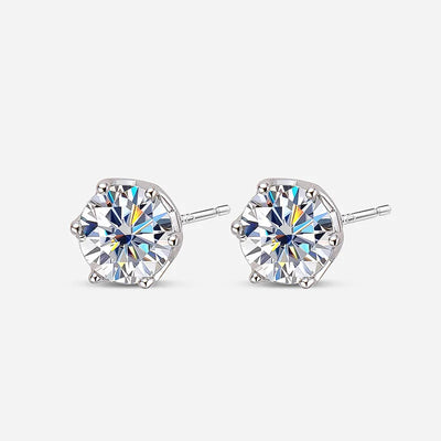 1 CT D Color Moissanite Stud Earrings Sparkling 925 Silver - Smarsty