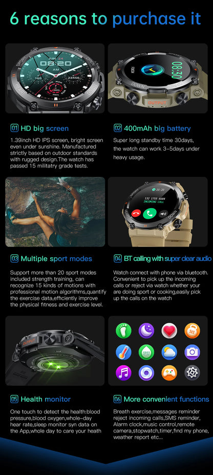 K56Pro Smart Watch for Men with Heart Rate Monitor - Smarsty