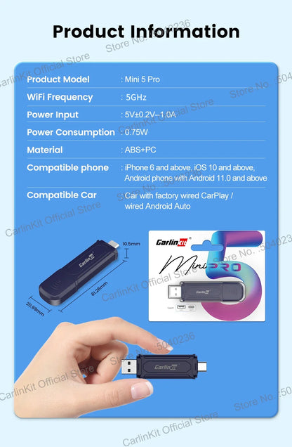 3 In 1 Wireless CarPlay Android Auto Adapter For Cars - Smarsty