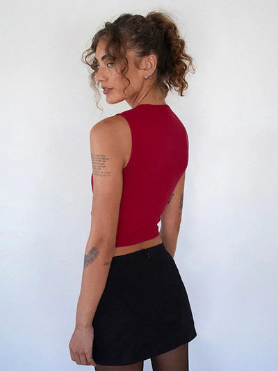 Y2K Women'S Bow Tie-Up Tank Tops Wide Shoulder Straps Bandage Camisole Sexy Low Cut Crop Tops Female Vest Tops - Smarsty