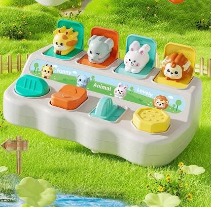 Montessori Pop up Animal Toys and Learning Boxes Enhance Logical Thinking and Motor Skills Suitable for Children's Birthday Gift
