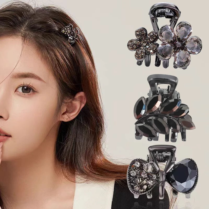 Korean Alloy Rhinestone Hair Claw For Women Elegant - Smarsty