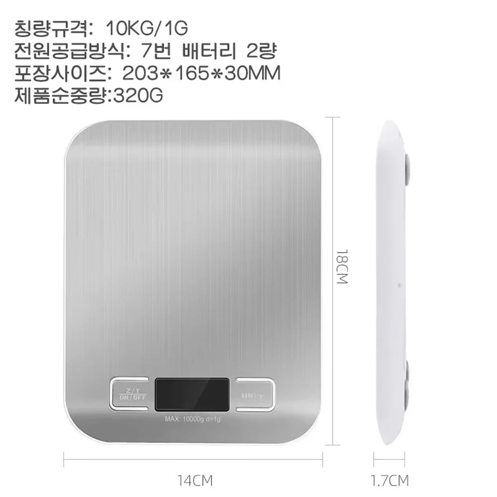 Stainless Steel Kitchen Electronic Scale 10KG Accurate Measurement - Smarsty