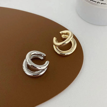 Double Circle Ear Cuff No Piercing Vintage Hip Hop Style - Smarsty