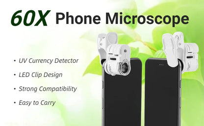 60X Zoom Magnifying Glass with LED Light - Smarsty