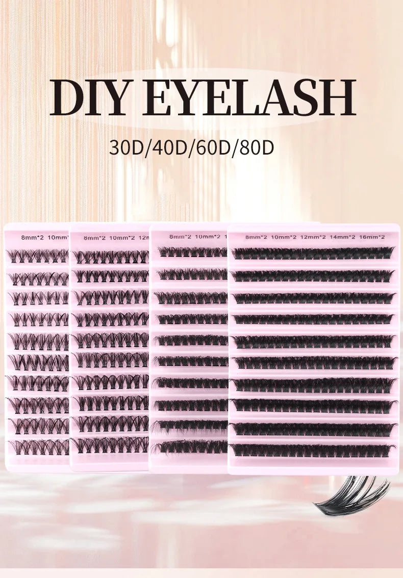 MIAOJIE DIY Eyelash Set with 200 Individual Lashes - Smarsty