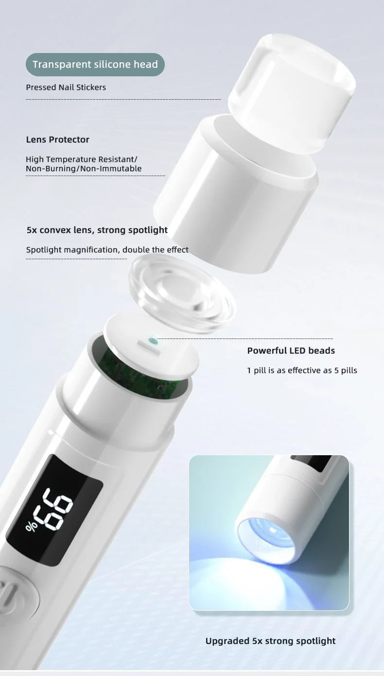 Portable UV LED Nail Dryer with Rechargeable Battery - Smarsty