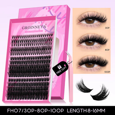 GROINNEYA DIY Fluffy Lash Clusters Kit for Volume - Smarsty