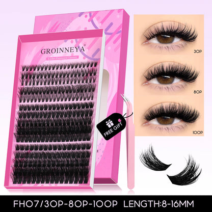 GROINNEYA DIY Fluffy Lash Clusters Kit for Volume - Smarsty