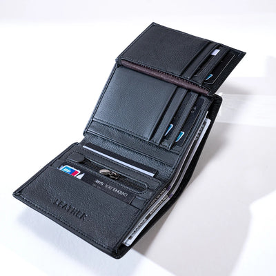 men's wallet Genuine Leather Wallets For Men Coin Purse Vintage Vertical Short  Credit Card Holder Money Bag Men's RFID wallet - Smarsty