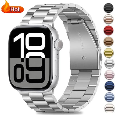 Stainless Steel Strap for Apple Watch Ultra 3/2 Band 46mm 49mm 40mm 44mm 42mm 41mm 45mm Bracelet IWatch Series 11 10 9 8 7 SE 6 - Smarsty