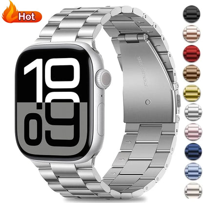 Stainless Steel Strap for Apple Watch Ultra 3/2 Band 46mm 49mm 40mm 44mm 42mm 41mm 45mm Bracelet IWatch Series 11 10 9 8 7 SE 6 - Smarsty