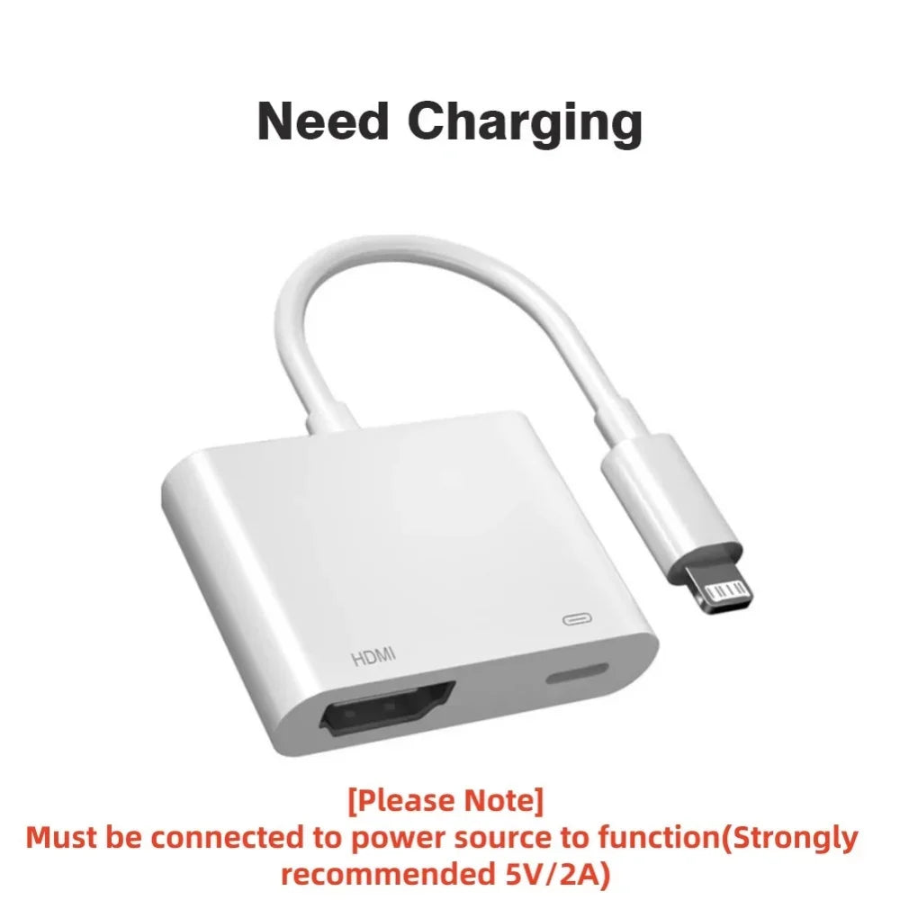 HD 1080P Lightning to HDMI Adapter for Seamless Audio Video Sync - Smarsty