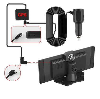 4K Dash Cam With Dual Lens GPS Navigation Wireless CarPlay - Smarsty