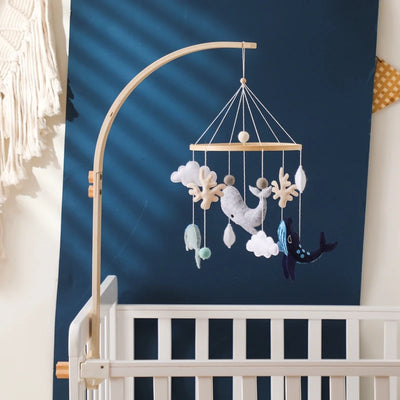 Baby Crib Mobile Bed Bell Rattle Toys Wooden Crochet Stars Pendant Bed Bell Toys Newborn Comfort Crib Bracket Hanging Toys Gifts by Smarsty