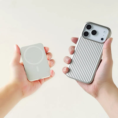 Fashion Plating 3D Luggage Stripes for Magsafe Phone Case for IPhone 17 16 15 14 Pro Max Shockproof Wireless Charge Matte Cover - Smarsty