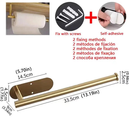 Adhesive Stainless Steel Paper Towel Holder for Easy Storage - Smarsty
