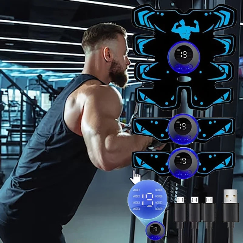 USB Rechargeable EMS Muscle Stimulator for Effective Abdominal Training - Smarsty