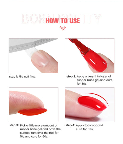 Born Pretty Milky Pink Rubber Base Gel Polish 15ml Self Leveling Formula - Smarsty