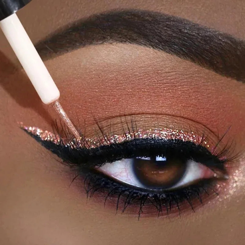 Waterproof Glitter Eyeliner Long Lasting Rose Gold Shine - Smarsty