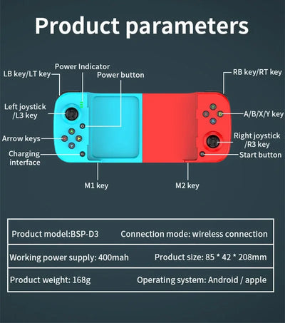 Wireless Bluetooth Game Controller for Mobile Gaming - Smarsty