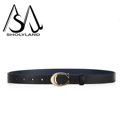 Trendy Women Leather Belt With Alloy Moon Button - Smarsty