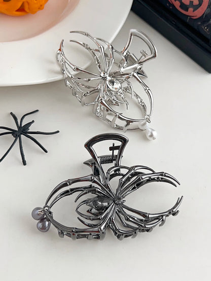 Gothic Spider Pearl Metal Hair Claw Clip Strong Hold - Smarsty