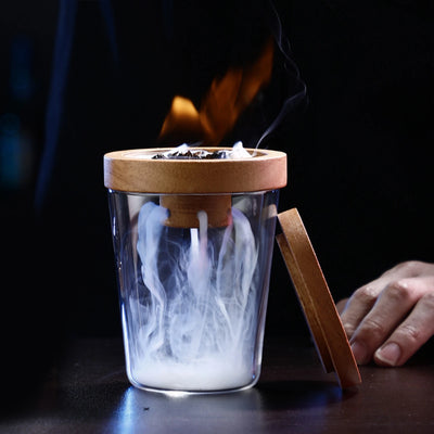 Glass Top Smoker Cocktail Smoker Kit With 4PCS Wood Chips Bartender Accessories For Whiskey Drinks Smoking Gift Kit for Men - Smarsty
